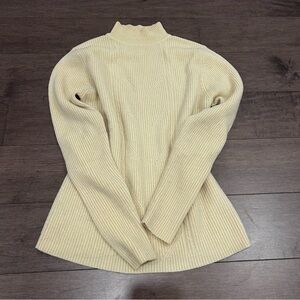 Cream Ribbed Women's Sweater
